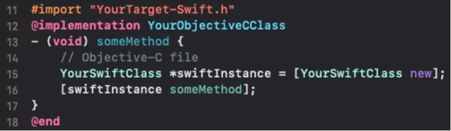 Swift-Header in Objective-C importieren